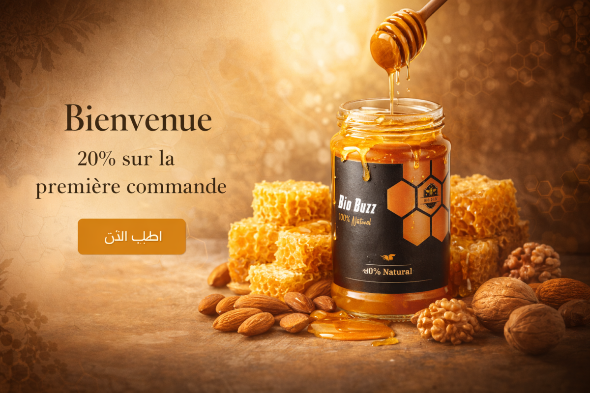 Bannière miel bio en Tunisie – miel naturel 100% pur Bio Buzz